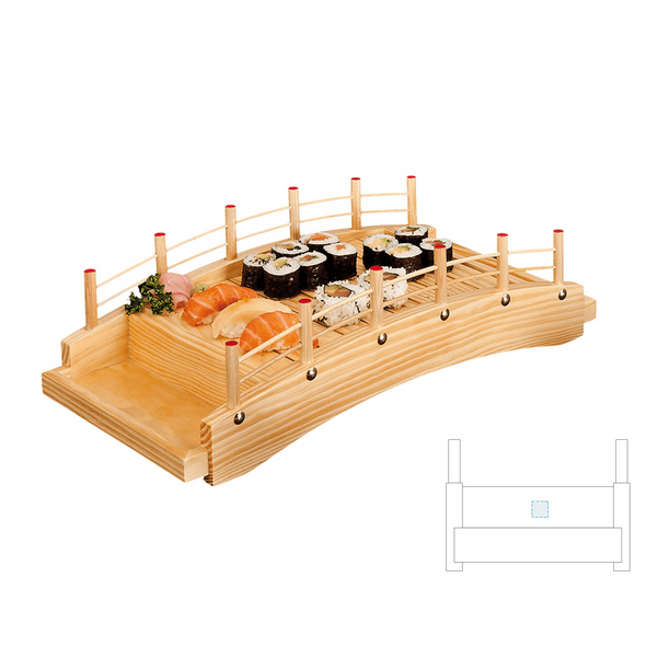 Tabla con forma de puente para mariscos Madeira